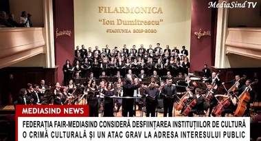 Primăria Râmnicu Vâlcea vrea comasarea Filarmonicii „Ion Dumitrescu” cu Teatrul ARIEL şi transformarea acestora în Centru Cultural. Federaţia FAIR-MediaSind: „O crimă culturală şi un atac grav la adresa interesului public”