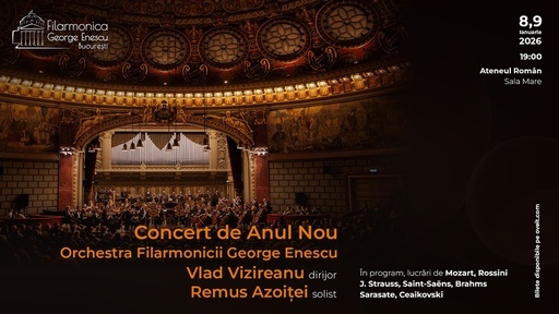 Biletele pentru concertele de Anul Nou ale Filarmonicii „George Enescu” cu dirijorul Vlad Vizireanu şi violonistul Remus Azoiţei s-au epuizat în mai puţin de 30 de minute