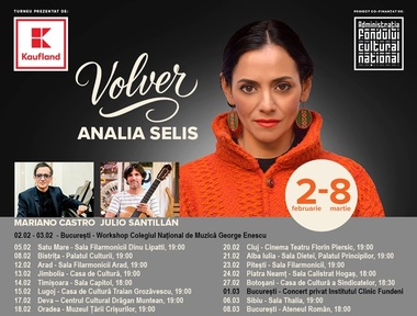Analia Selis lansează turneul naţional „Volver” - 16 concerte cu piese de tango şi din folclorul latino-american