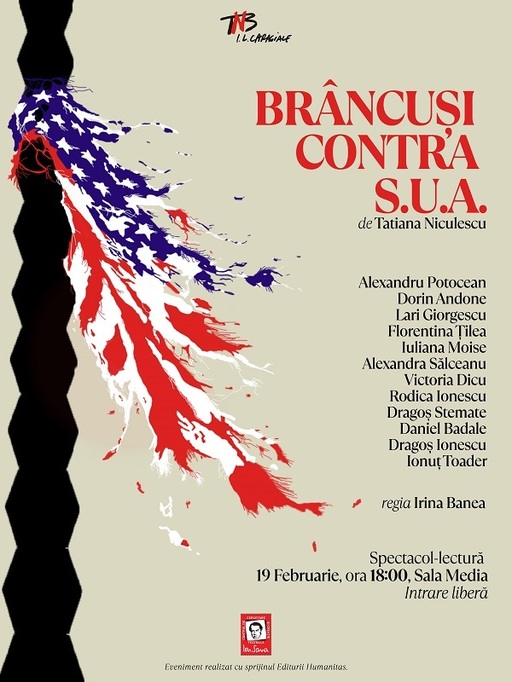 Spectacol-lectură „Brâncuşi contra SUA” de Tatiana Niculescu, la TNB