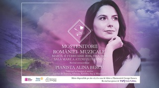 “Moştenitorii României muzicale” - Pianista Alina Bercu va susţine un recital-eveniment la Ateneul Român