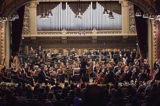 Pianista Lilya Zilberstein, violoncelistul Arto Noras, violonista Mihaela Martin şi compozitorul Zygmunt Krauze, în juriul ediţiei aniversare a Concursului "George Enescu"