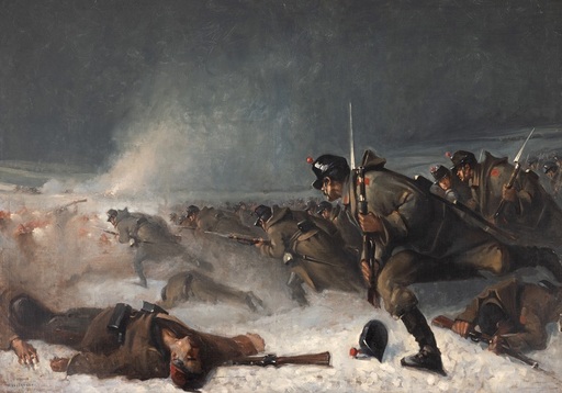 O replică de mici dimensiuni a celebrei picturi „Atacul de la Smârdan” de Nicolae Grigorescu, în licitaţie/ Capodopera de la MNIR va fi restaurată