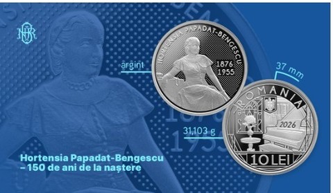 BNR lansează o monedă de argint la 150 de ani de la naşterea Hortensiei Papadat-Bengescu / Care este preţul de vânzare