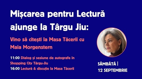 Silent Reading Party în jurul "Mesei Tăcerii" a lui Brâncuşi, cu actriţa Maia Morgenstern