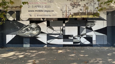 Opera lui Brâncuşi, reinterpretată într-un nou mural în Bucureşti/ „Muza adormită”, într-o manieră hiperrealistă, pe Bulevardul Expoziţiei