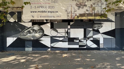 Opera lui Brâncuşi, reinterpretată într-un nou mural în Bucureşti/ „Muza adormită”, într-o manieră hiperrealistă, pe Bulevardul Expoziţiei