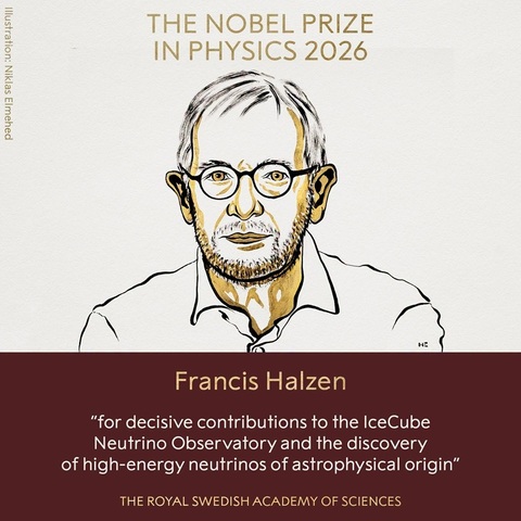 Premiul Nobel pentru Fizică 2026, acordat lui belgianului Francis Halzen pentru „descoperirea neutrinilor de înaltă energie de origine astrofizică”