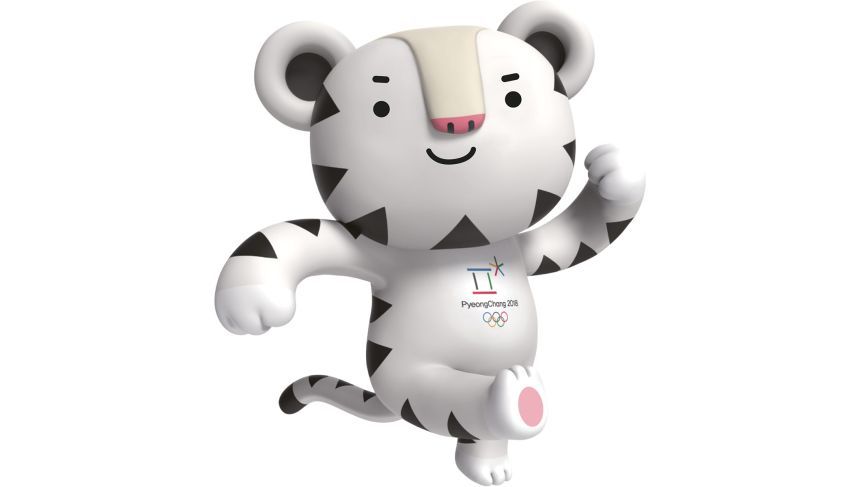 "Soohorang" - un tigru alb, mascota Jocurilor Olimpice de iarnă de la Pyeongchang din 2018