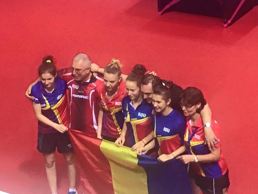 Echipa de junioare a României a câştigat titlul european la tenis de masă