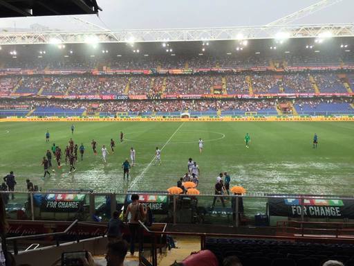 Meciul Genoa - AC Fiorentina a fost suspendat din cauza grindinei