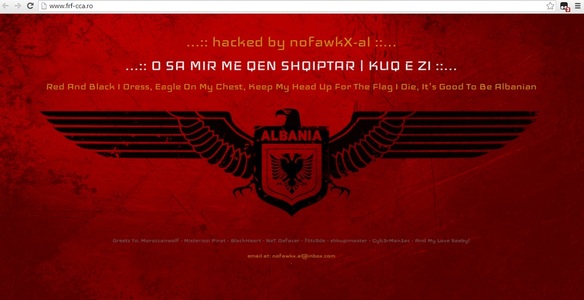Site-ul Comisiei Centrale a Arbitrilor din România, atacat de hackeri: Pe pagina de start a apărut scris Albania
