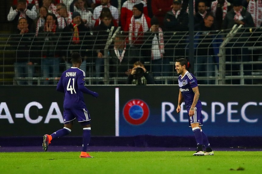 Nicolae Stanciu a marcat două goluri din pasele lui Chipciu în meciul Anderlecht - FSV Mainz, scor 6-1, din Liga Europa