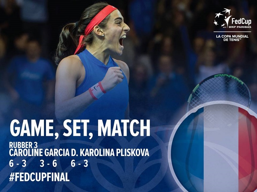 Caroline Garcia a învins-o şi pe Pliskova în finala Fed Cup: Franţa conduce cu 2-1 echipa Cehiei