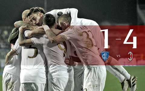 Serie A: AC Milan s-a impus cu 4-1 în deplasare, în faţa echipei Empoli