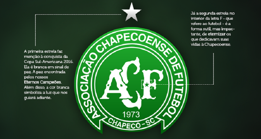 Chapecoense şi-a modificat emblema în amintirea celor care au murit în accidentul din Columbia