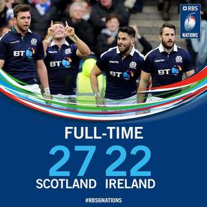 Scoţia a învins Irlanda, scor 27-22, în primul meci al actualei ediţii a Turneului celor 6 Naţiuni la rugby