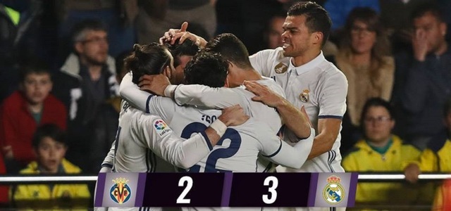 Real Madrid s-a impus cu 3-2 în faţa echipei Villarreal, după ce a fost condusă cu 2-0