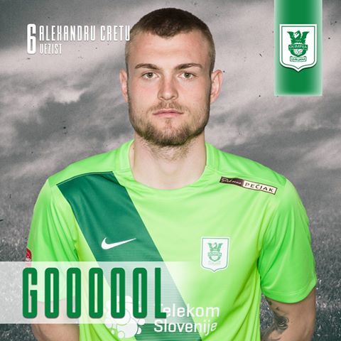 Alexandru Creţu a marcat un gol în partida Olimpija Ljubljana - Rudar Velenje, scor 2-4