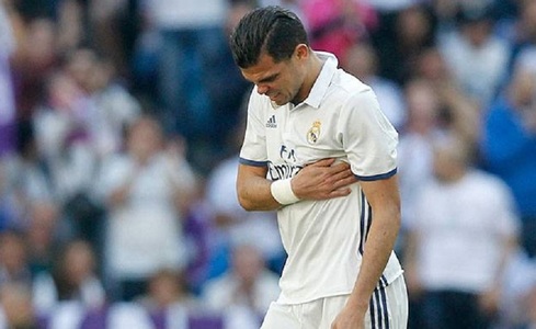 Pepe (Real Madrid) are două coaste fracturate şi ar putea rata restul sezonului