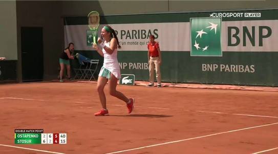 Jelena Ostapenko a învins-o pe Samantha Stosur şi s-a calificat în premieră în sferturi de finală la Roland Garros