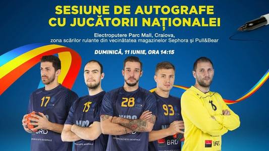Sesiune de autografe şi fotografii cu jucătorii naţionalei de handbal masculin, la Craiova