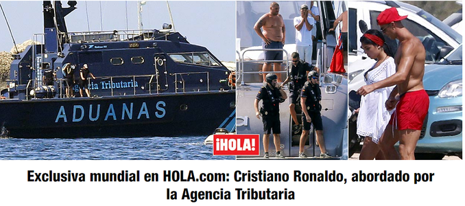 Agenţi din cadrul departamentului vamal al fiscului spaniol au descins la iahtul pe care îşi petrece vacanţa Cristiano Ronaldo