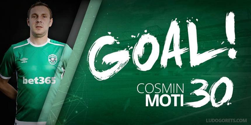 Cosmin Moţi a înscris un gol pentru Ludogoreţ în play-off-ul Ligii Europa