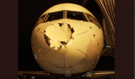 Avionul cu care Oklahoma City Thunder a făcut deplasarea la Chicago, avariat în timpul zborului. Compania aeriană crede că daunele au fost cauzate de impactul cu o pasăre