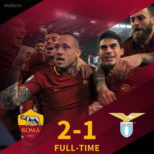 AS Roma a câştigat derbiul cu Lazio, scor 2-1, în etapa a XIII-a din Serie A