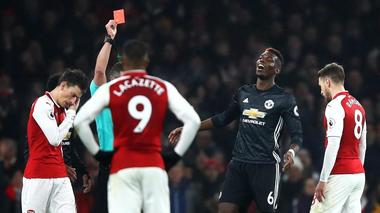 Manchester United a învins în deplasare Arsenal, scor 3-1. Pogba a fost eliminat