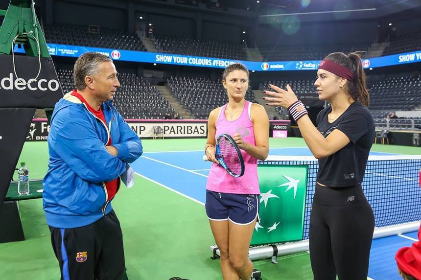 Dan Petrescu le-a vizitat la antrenament pe jucătoarele din echipa Fed Cup a României