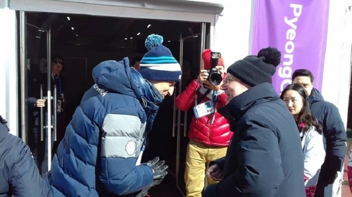 Mihai Covaliu a discutat cu preşedintele CIO, Thomas Bach, la concursul feminin de Super G, la JO de iarnă