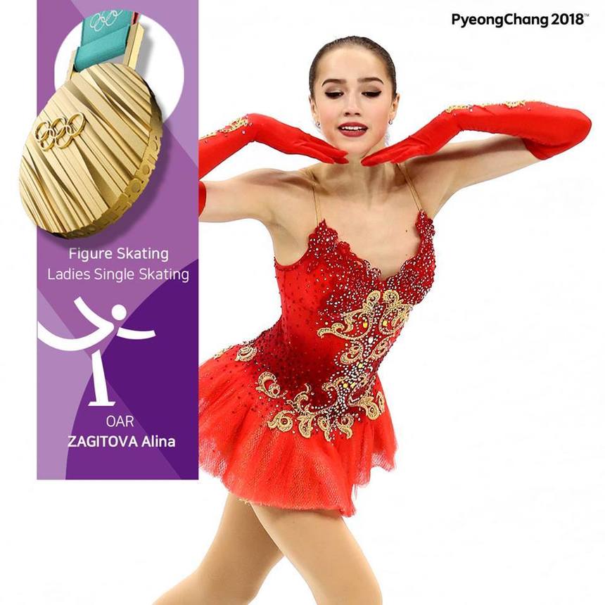 Patinatoarea Alina Zaghitova a adus primul aur olimpic pentru delegaţia sportivilor ruşi, la Pyeongchang