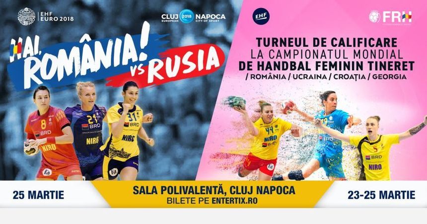 România, partide cu Croaţia, Ucraina şi Georgia, la Cluj-Napoca, pentru calificarea la CM handbal feminin U20