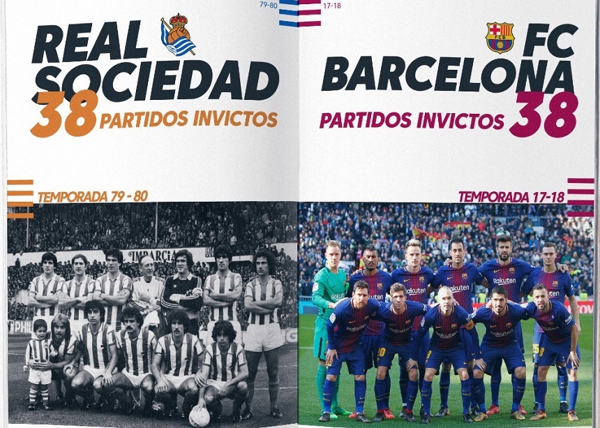 LaLiga: FC Barcelona a egalat recordul de invincibilitate stabilit de Real Sociedad în 1980: 38 de meciuri consecutive fără înfrângere
