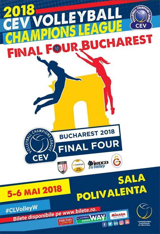 Preţuri între 140 şi 1.400 de lei la biletele pentru Turneul F4 al Ligii Campionilor de volei feminin, de la Bucureşti