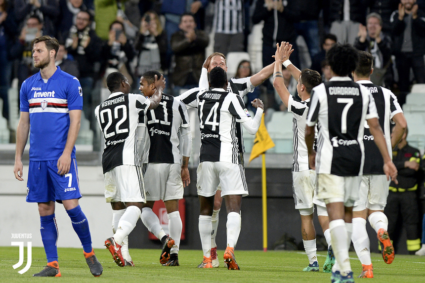 Juventus a învins Sampdoria, scor 3-0, şi are un avans de şase puncte faţă de Napoli în fruntea clasamentului Serie A