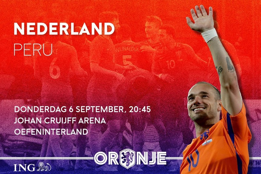 Wesley Sneijder se retrage din naţionala Olandei la 6 septembrie, într-un meci amical cu Peru