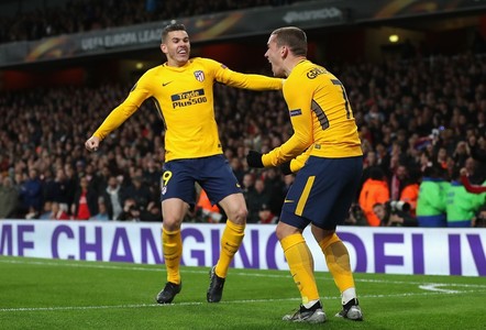 Semifinale Liga Europa: Atletico a remizat în deplasare cu Arsenal, scor 1-1, după ce a jucat aproape tot meciul în inferioritate numerică