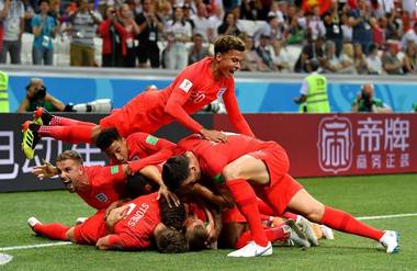 Anglia, victorie obţinută în minutul 90+1 în faţa Tunisiei, scor 2-1, la CM din Rusia. Kane a marcat ambele goluri ale englezilor