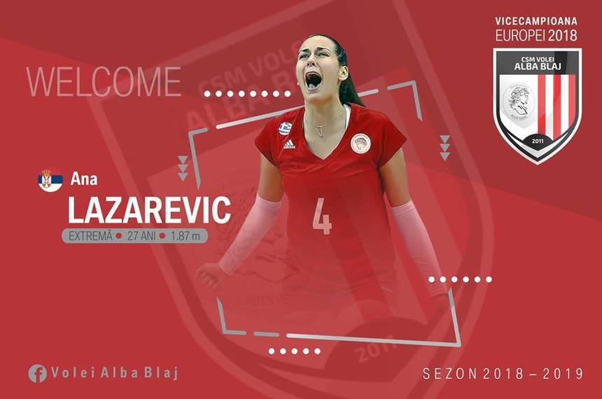 Sârboaica Ana Lazarevici, a noua jucătoare transferată în această vară de Volei Alba Blaj