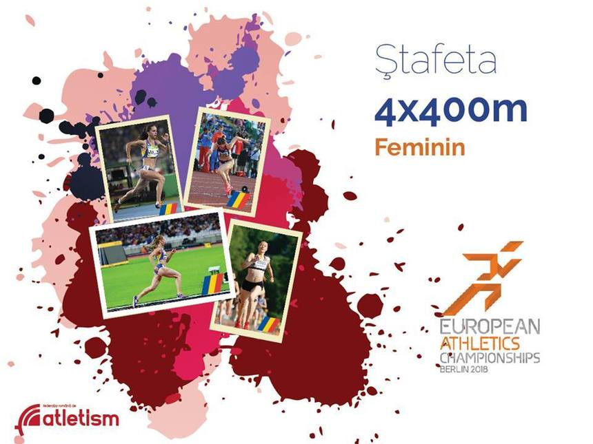 România, locul şapte la ştafetă 4x400 m feminin, la Campionatele Europene de atletism de la Berlin