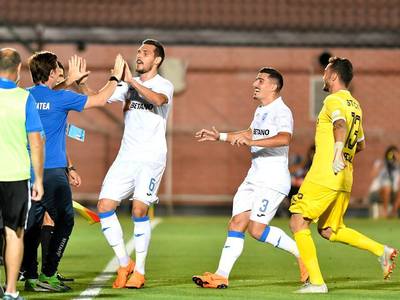 Universitatea Craiova a învins cu 5-1 FC Voluntari, în Liga I. Bancu a marcat de trei ori; pe final cele două echipe au avut câte un penalti