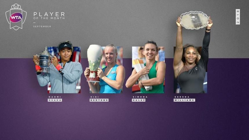 WTA: Simona Halep, nominalizată pentru titlul de jucătoarea lunii august