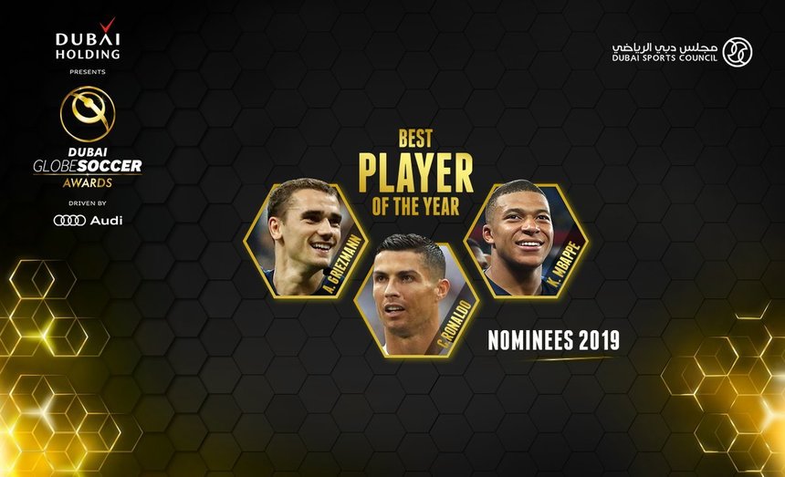 Cristiano Ronaldo, Kylian Mbappé şi Antoine Griezmann, finaliştii pentru trofeul Globe Soccer Awards