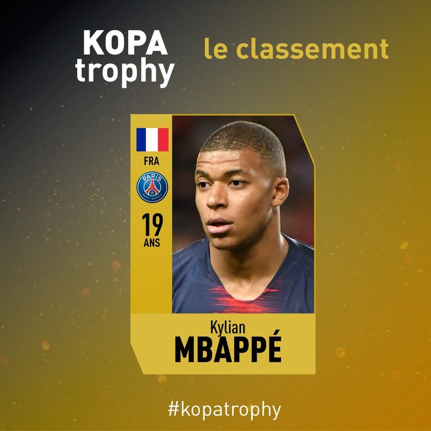 Mbappe, câştigător al trofeului Kopa pentru cel mai bun tânăr fotbalist