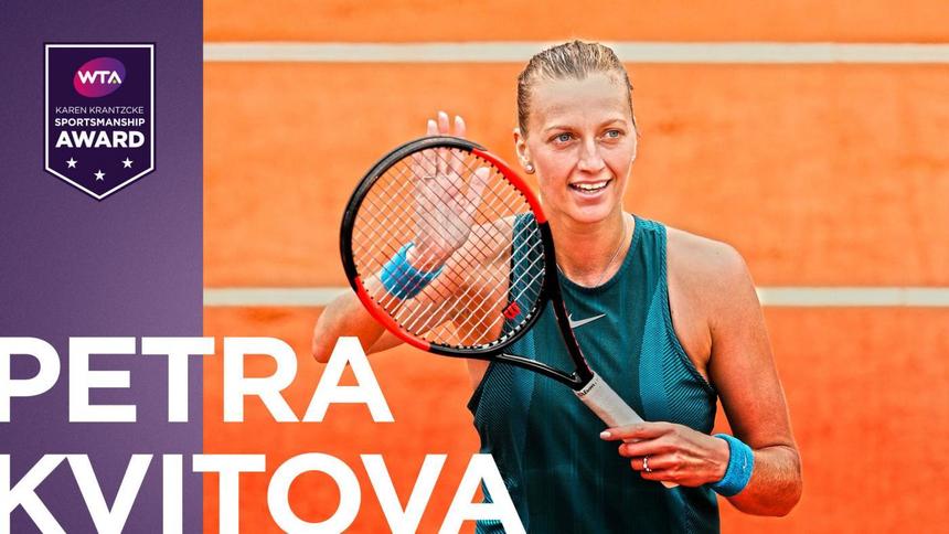 WTA: Petra Kvitova, al şaselea an consecutiv câştigătoarea premiului pentru sportivitate