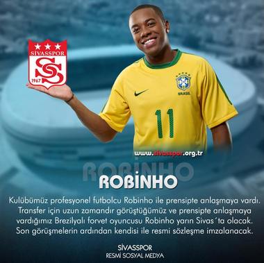Robinho, coechipier cu Torje şi Papp la Sivasspor, va evolua la Istanbul Basaksehir