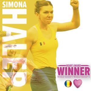Simona Halep a câştigat Fed Cup Heart Award
